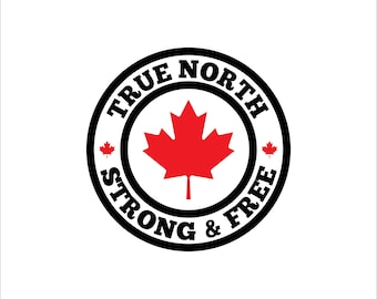 Maple Leaf Canada Decal: True North Strong & Free Car Sticker