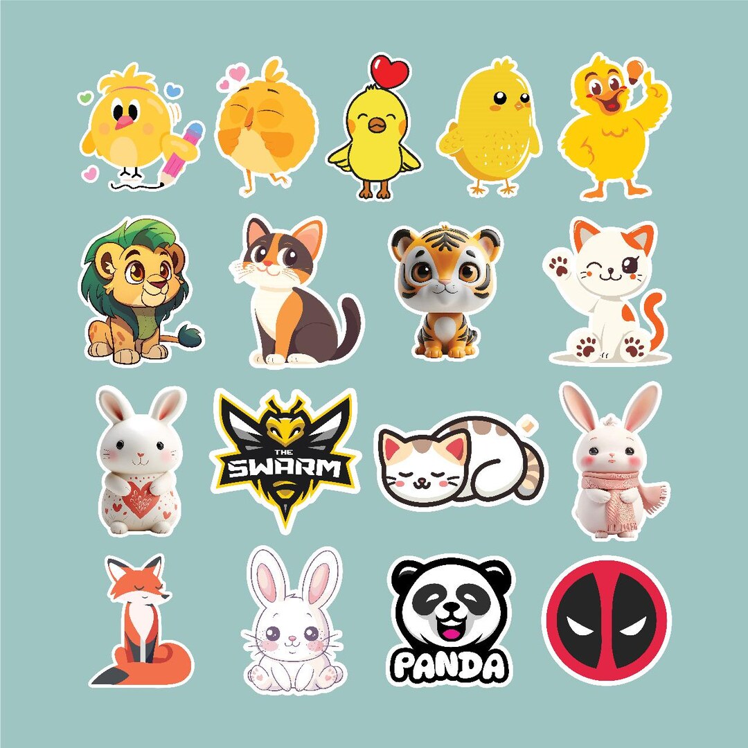 Animal Sticker Pack – Waterproof Die-cut Vinyl Decals - Etsy