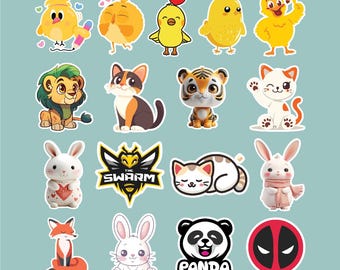 Animal Sticker Pack – Waterproof Die-Cut Vinyl Decals
