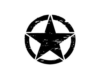 Army Star Vinyl Decal: Military Jeep Sticker