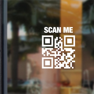 Custom QR Code Sticker – Vinyl Window Decal for Storefront, Car, Menus & Business Promotion - QR Code Decal for Window - Door Decal