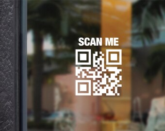 Custom QR Code Vinyl Decal: Business Window, Car, Menu
