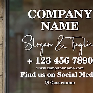 Personalized Window Decal | Custom Business Logo Sticker | Vinyl Lettering for Storefronts | Custom Door Sign | Business Name Vinyl Decal
