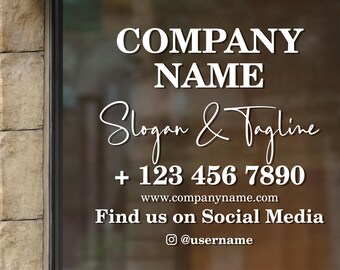 Custom Business Logo Window Decal: Waterproof Vinyl Lettering
