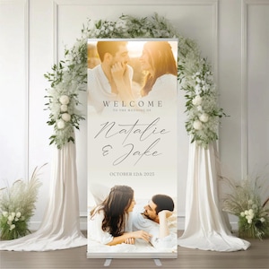 Custom Wedding Retractable Banner: Full-Color Print, Personalized Sign