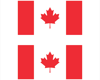 Canada Flag Vinyl Decal: Car, Truck, Laptop Sticker - Set of 2