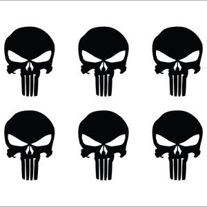 Punisher Skull Vinyl Decals - Set of 6