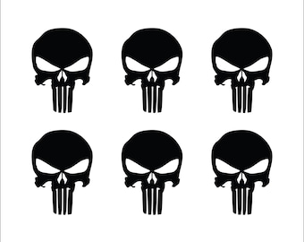 Punisher Skull Vinyl Decals - Set of 6