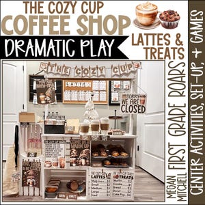 The Cozy Cup Coffee Shop Barista Dramatic Play Printable Download Centers, Posters, Activities, Craft, & Games Pretend Play Imaginative