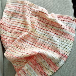 Handmade Crochet Pink Yellow Colorfull Baby Blanket, Soft Baby Blanket, Baby Shower Gift