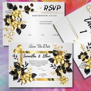 Elegant Wedding Invitation Set, Instant Download, Printable Wedding Invitations, wedding Invitation Templates, Wedding Printable Invite