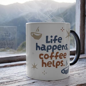 Magic Color Changing Coffee Mug: Heat Sensitive Morphing Mug, Hidden Design