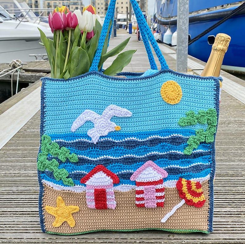 Crochet Beach Bag Pattern - Etsy