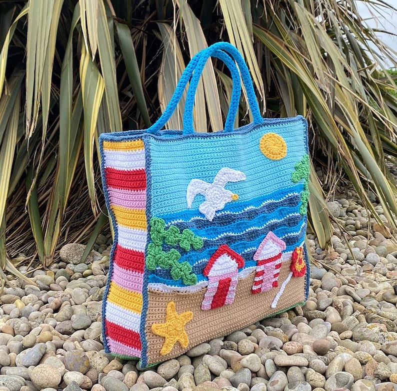 Crochet Beach Bag Pattern - Etsy