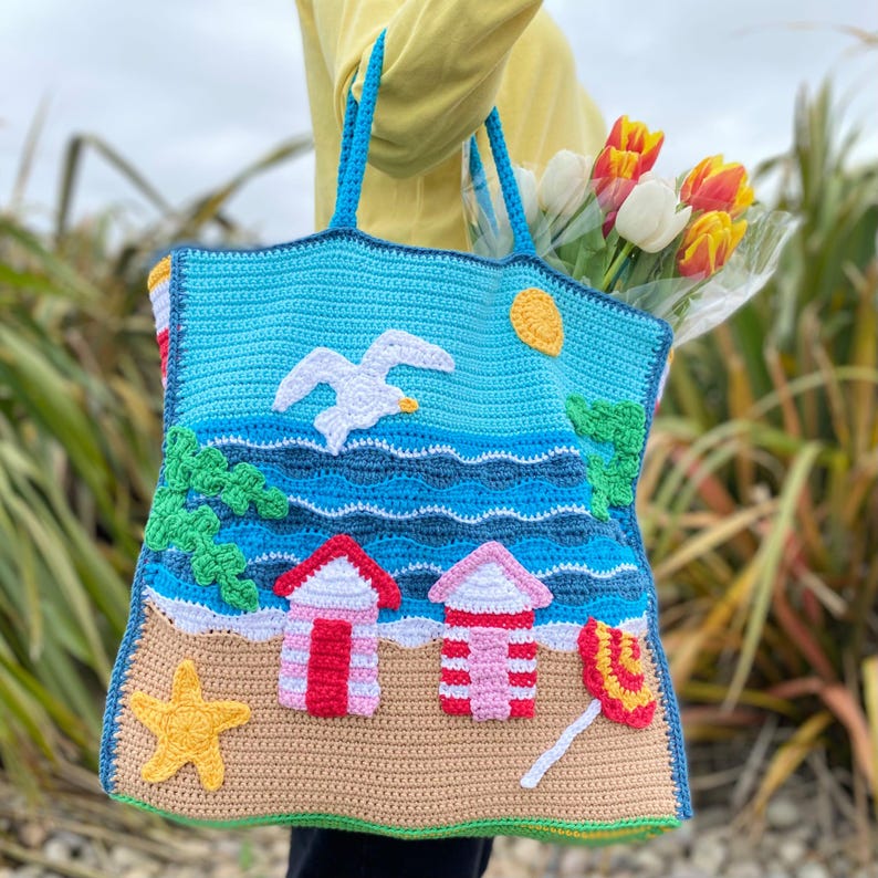 Crochet Beach Bag Pattern - Etsy
