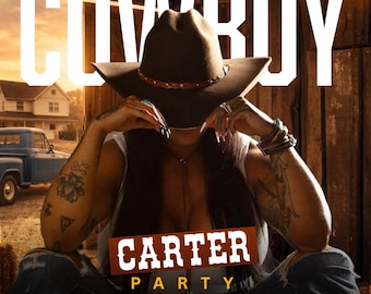 Western Party Event Flyer | Editable Canva | Digital Download