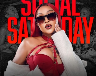 Social Saturdays Club Flyer Template, Editable Canva Saturday Night Party Flyer, Digital Download