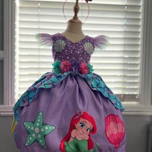 little mermaid dress 5t Little Mermaid Girl Dress Disney Toddler Girls Little Mermaid Cosplay Dress  Sizes 12M