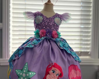 Ariel Birthday Dress/the Little Mermaid Dress/mermaid Dress/ariel Mermaid/ disney Inspired Dress/under the Sea Dress/theme Birthday - Etsy