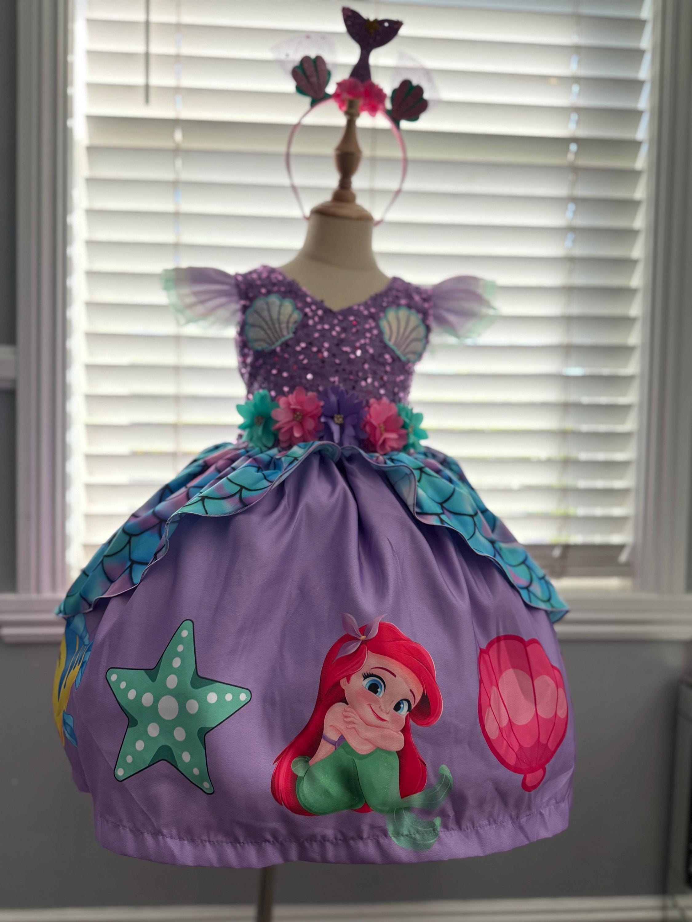 strapless open back dress Disney Princess Collection by Unique Vintage Ariel Halter Corinne Swim main image 1