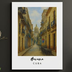 Havana wall art Cuba skyline print Havana Capitol painting north america city wall decor Cuba travel poster Cuba gift idea