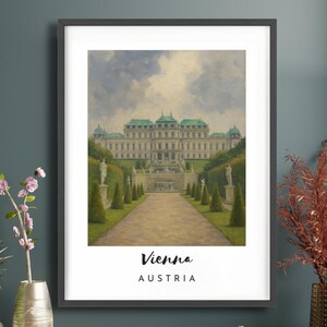 Vienna wall art Austria skyline print Vienna Capitol painting European city wall decor Austria travel poster Austria gift idea