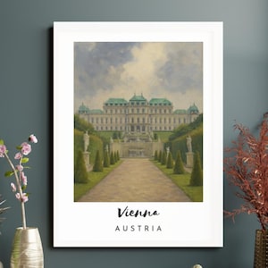 Vienna wall art Austria skyline print Vienna Capitol painting European city wall decor Austria travel poster Austria gift idea