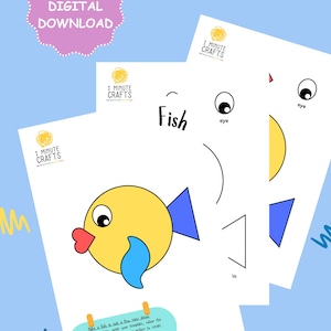 Fish Printable Craft Template | Make a Fish Cut and Paste Activity | Fish Colouring | Build a Fish Art Activity Kit | Digital Download