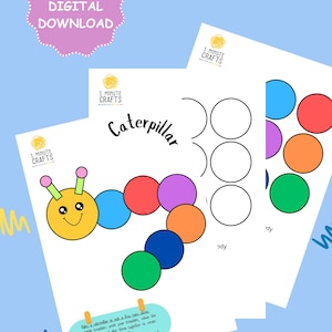 Caterpillar Printable Craft Template | Make a Caterpillar Cut and Paste Activity | Build a Caterpillar Art Activity Kit | Digital Download