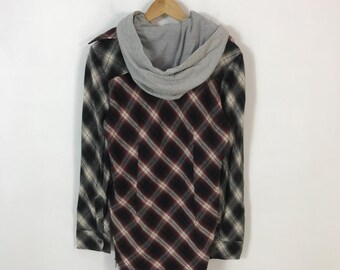Vtg 14th Addiction Tartan Punk Japan Style Double Zipper Jacket