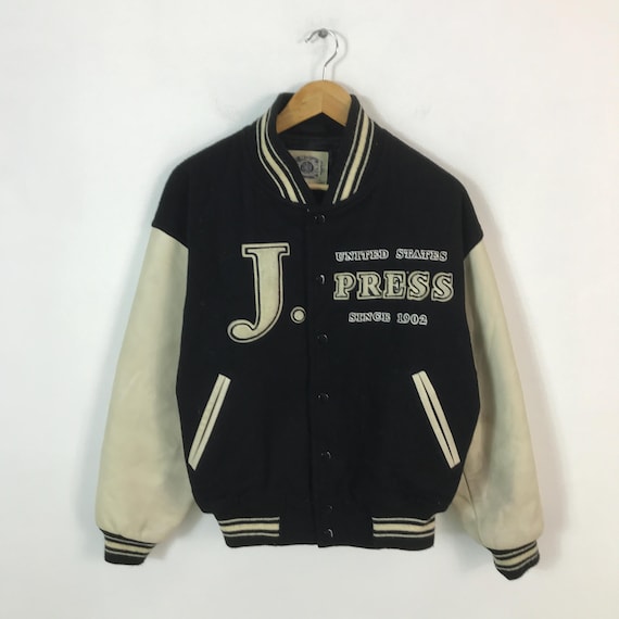 J.Press, Vintage 90s J Press Variety leather sleeve jacket