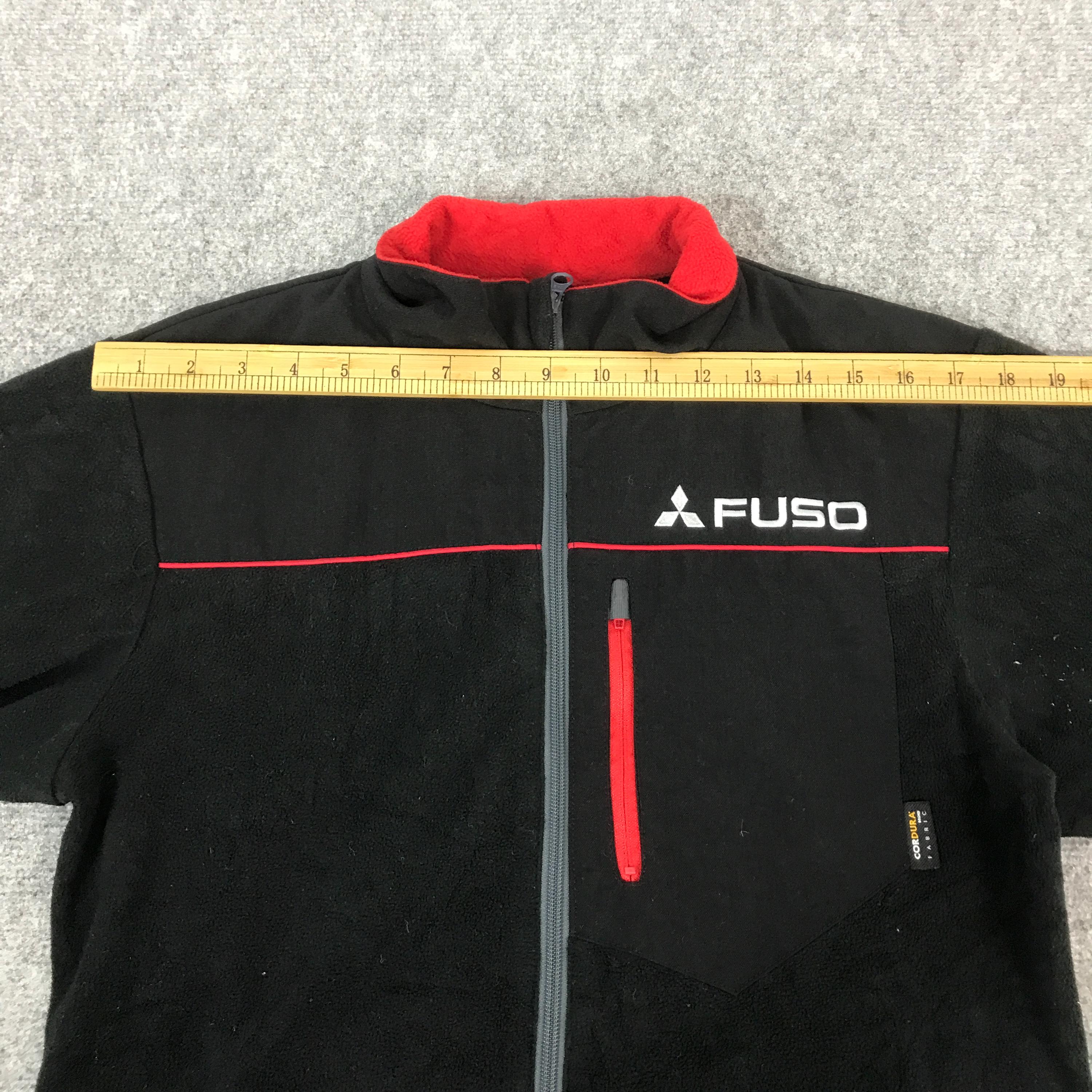 MITSUBISHI FUSO ジャンパー 2L ブラック/レッド カラー Vintage Fuso Mitsubishi Racing Fleece Zipper Jacket Fuso Track