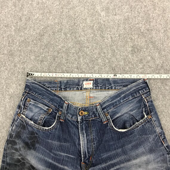 Vtg Edwin distressed patchwork Snake design jean … - image 4