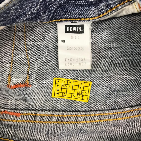 Vtg Edwin distressed patchwork Snake design jean … - image 9