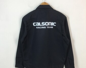 CALSONIC RACING TEAM ナイロンブルゾン 日本製 美品 Vintage Calsonic Racing Team Uniform Nissan F1 Design Kansai