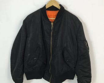 Vintage Alpha Industries Nylon Jacket MA-1 Flyer's Bomber - Etsy