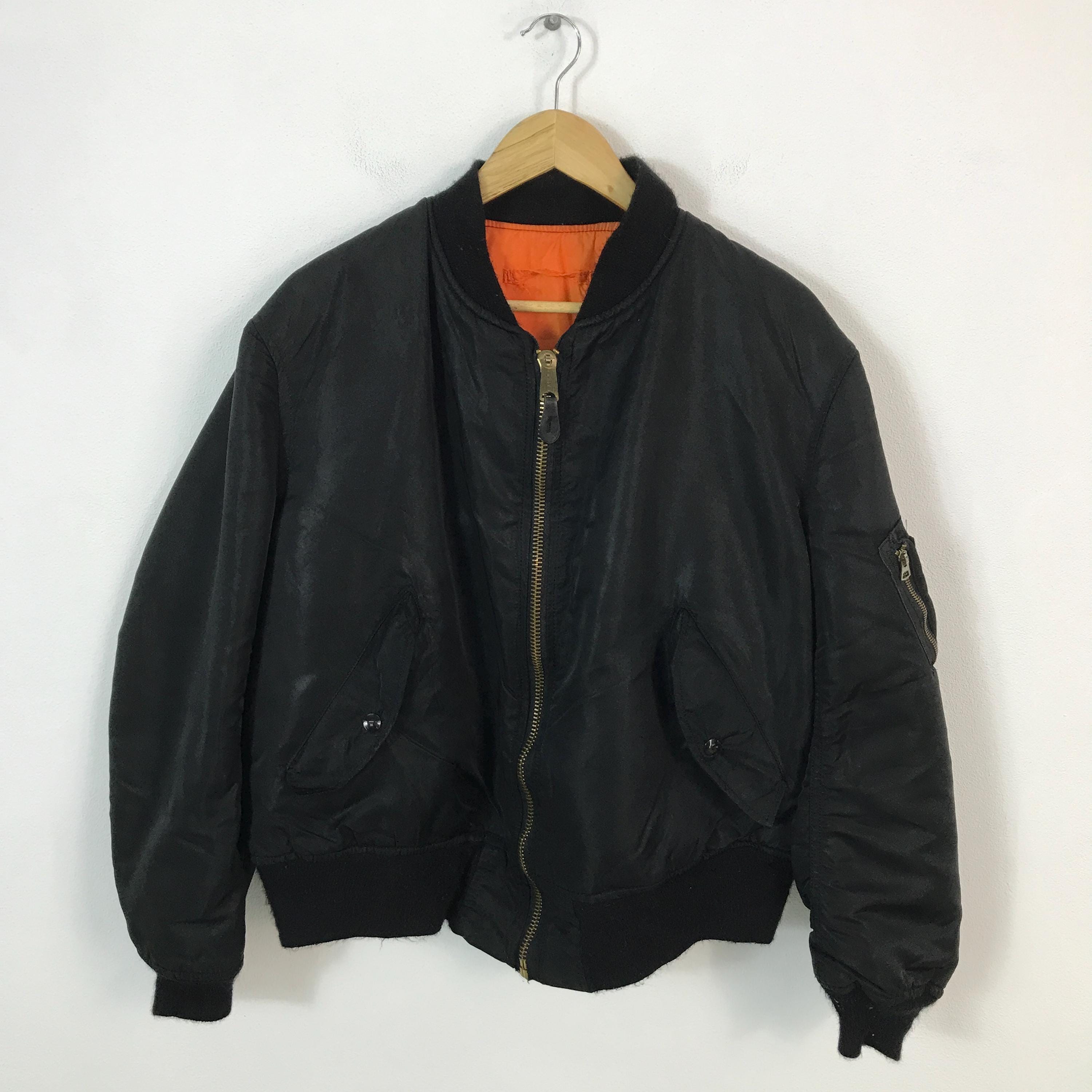 70s〜80s ALPHA MA-1 flight jacket black Alpha Industries Men's Ma-1 Flight Jacket, Black, XX-Small