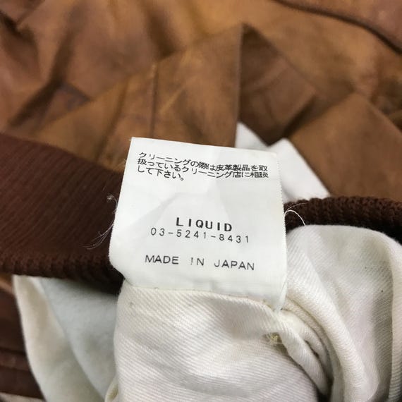 Vtg Liquid Japan Leather Bomber Jacket Zip Riri - Etsy