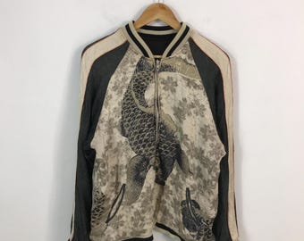 40s/50s Japan Souvenir Sukajan Embroidered Silk Reversible