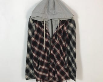 Vintage 14 Addiction Doubre Zipper Tartan Hoodie Jacket