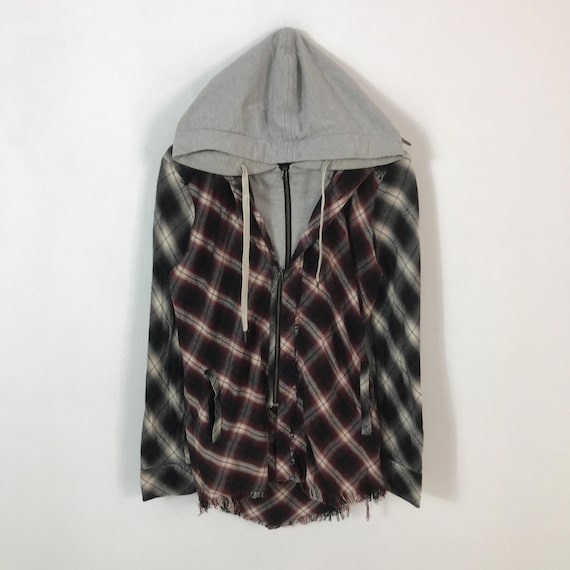 Vtg 14th Addiction Tartan Punk Japan Style Double Zipper Jacket