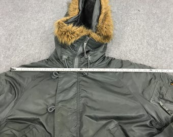 Y2k Alpha Industries Fur Hoodie Bomber Jacket Army Jacket - Etsy