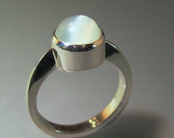 Moonstone Ring, Sculptural Moonstone Ring, Sterling Silver