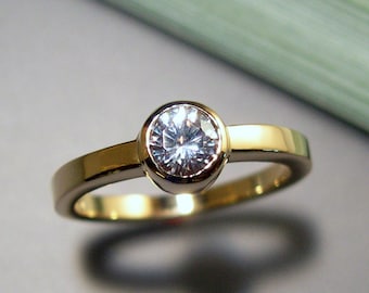 White Sapphire Ring, 14k Gold Sapphire Ring, Sapphire Ring, Ring