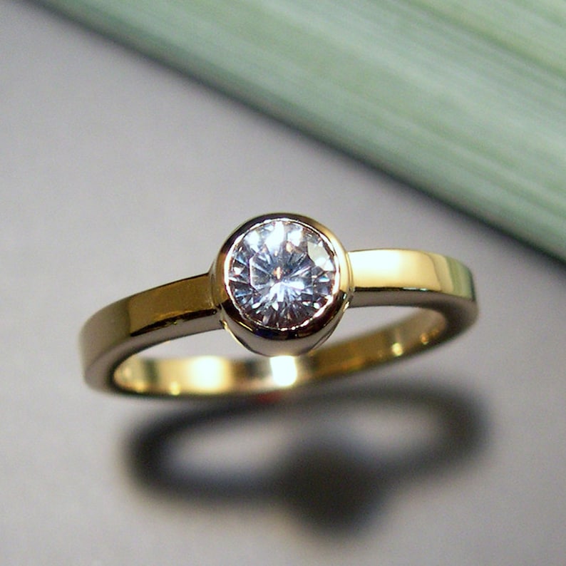 White Sapphire Ring, 14k Gold Sapphire Ring, Sapphire Ring, Ring image 1