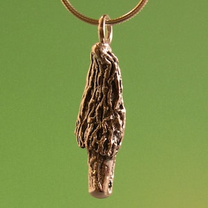 Morel Mushroom Pendant, sterling silver, for a neck chain, key chain, or just your pocket when on a mushroom hunt.
