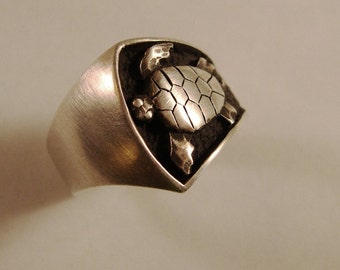 Sea Turtle Ring, Turtle Ring, Sterling Silver