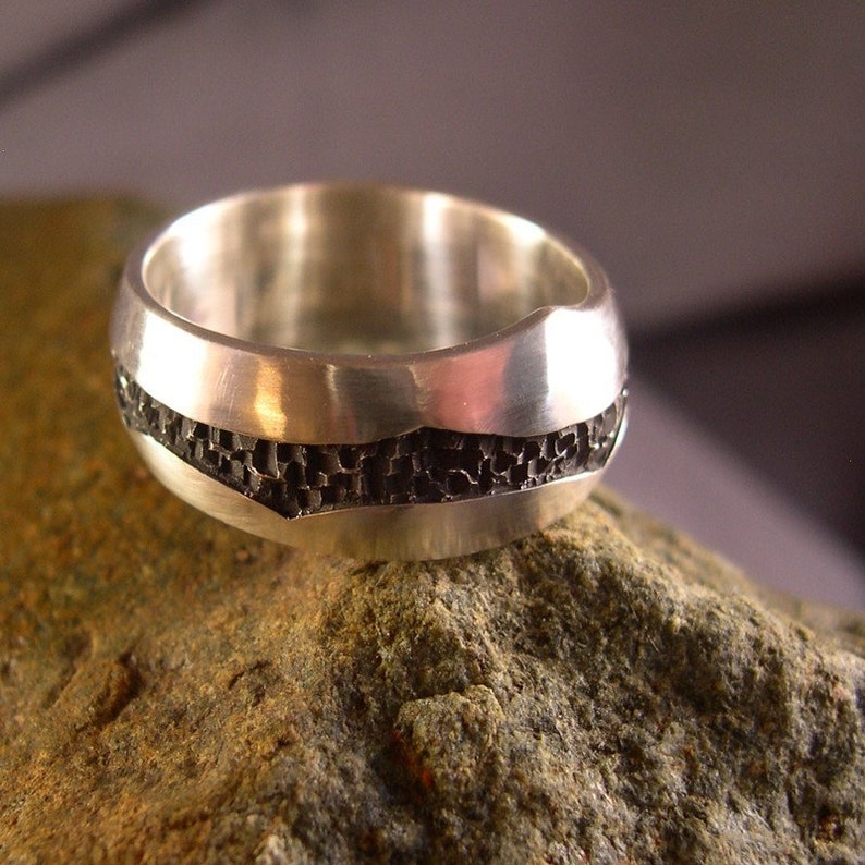 River Ring, River Wedding Band, Sterling Silver image 4