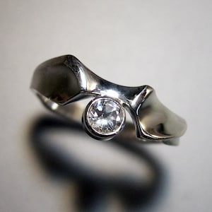 White Topaz Engagement Ring, or Everyday Ring, Sterling Silver