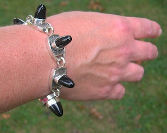 Spike Onyx and Sterling Silver Bracelet